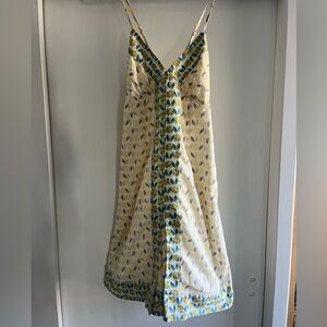 Vintage GAP 2005 Y2k 2000's Spaghetti Strap Sundress Size 2 Yellow Print Cotton